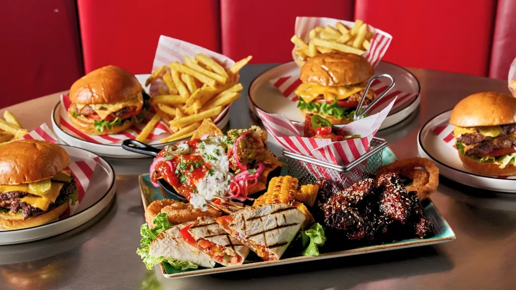 collection of food on plates