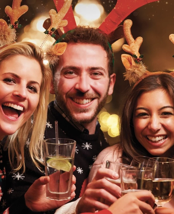 Christmas friends gathering