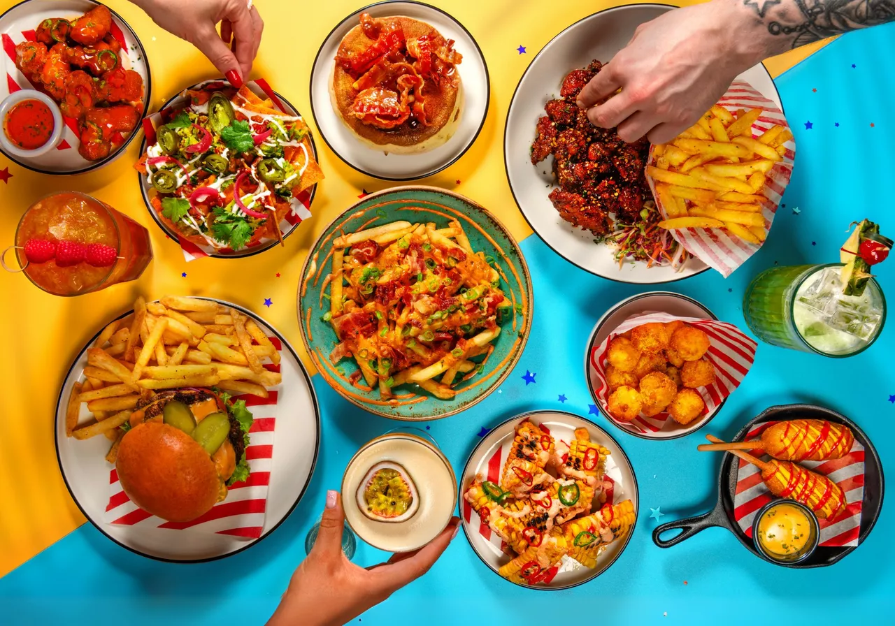 collection of plates with food