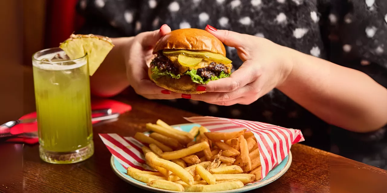 Burger with fries
