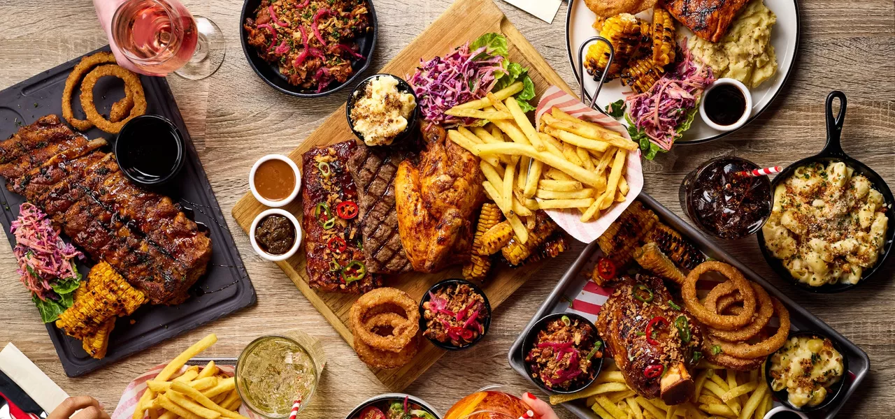 grill range of food and half chicken