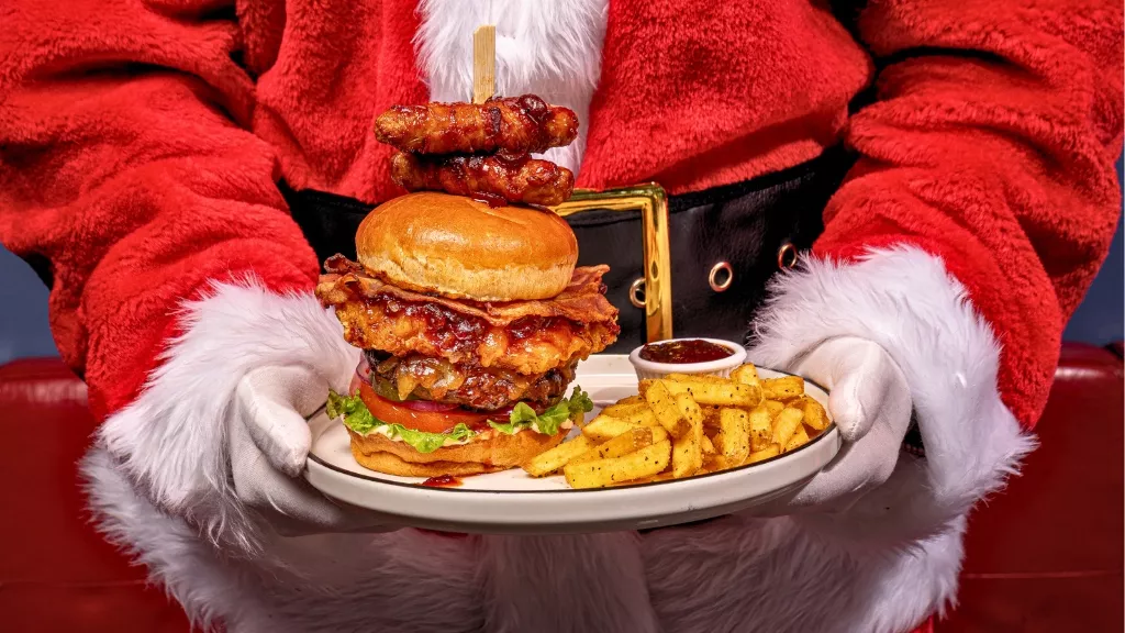 Triple Stacked Jingle Bell Burger