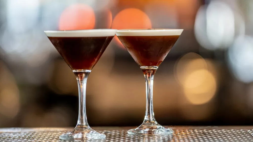 2 Espresso Martinis on counter