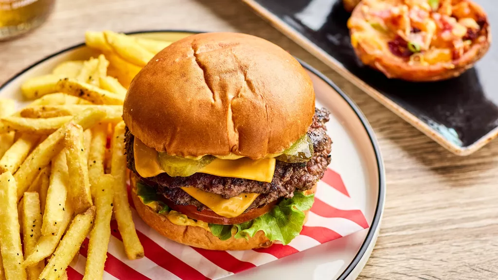 Burger and fries