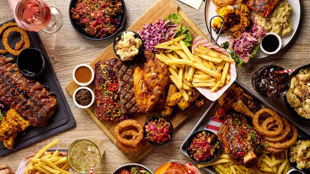 grill range of food and half chicken