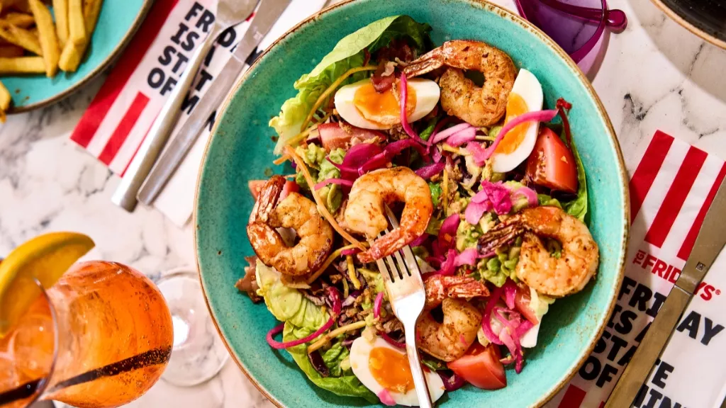 Cobb salad with prawns 2 course