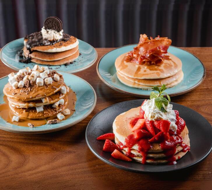Pancake selection on table