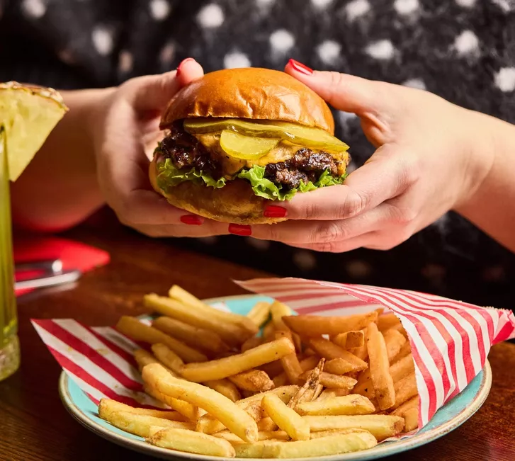 Burger with fries